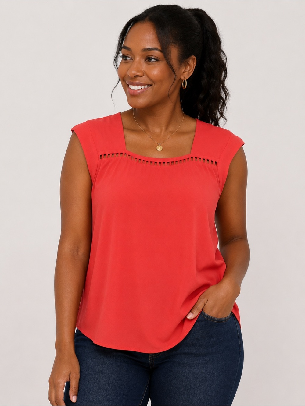 The Limited sleeveless coral blouse, Size XS